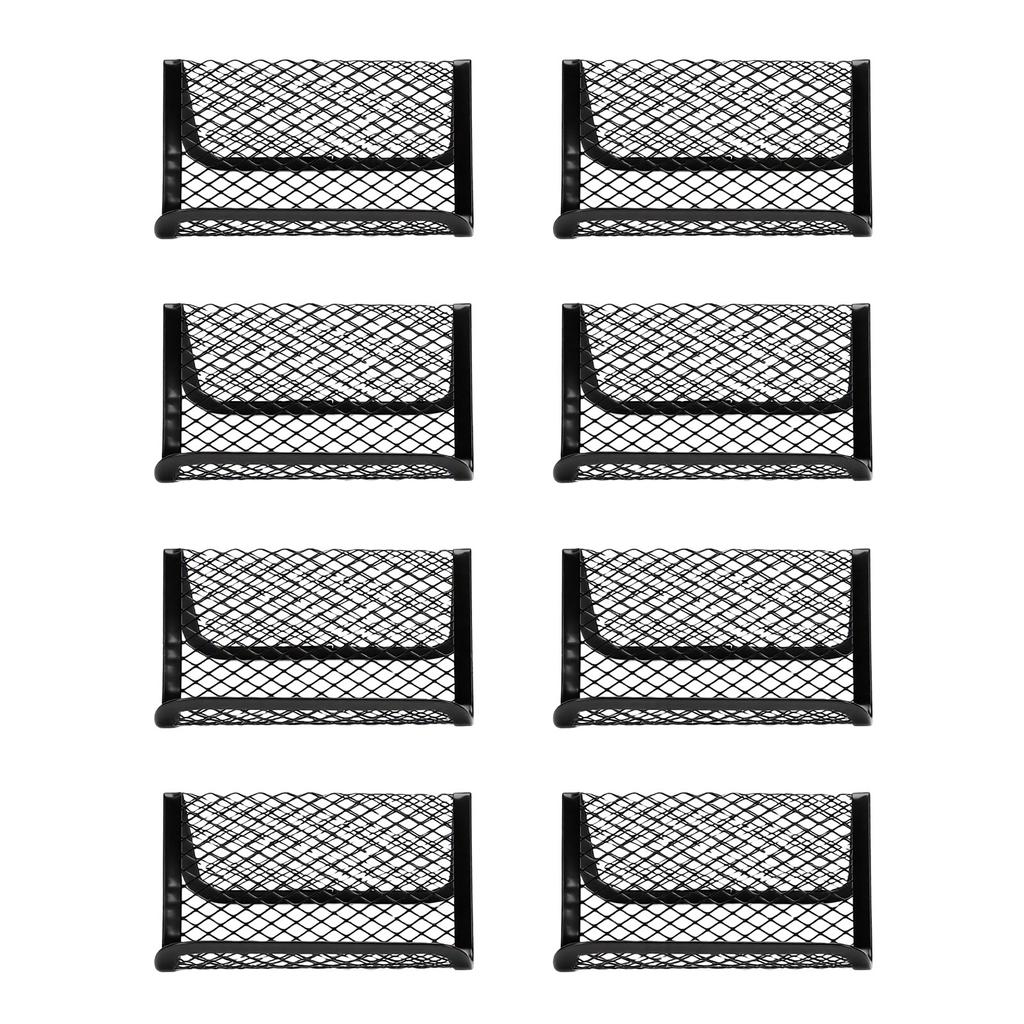 8pcs Business Card Holders Large Capacity Metal Mesh Business Card Stands for Name Cards Smartphones Tablets Sticky