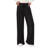 Fashion Women's Elastic High Waist Knitted Casual Wide Leg Pants With Pockets