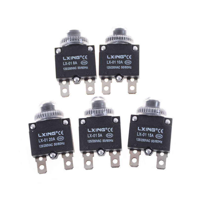 1Pc Terminals 2 Pin 125V/250V Overload Switch With 1Pc Waterproof Cover