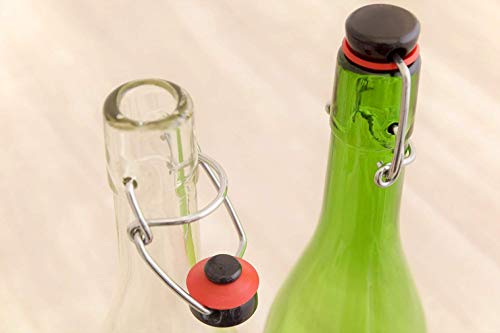 Aderia Swing Stopper Bottles, 720ml Green, Set of 3 [Glass Bottles with Airtight Caps], Made In Japan, MC-408