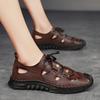 Fashion Men's Sandals Beach Loafers Fishing Camping Shoes Anti Slip Flat Bottomed Men's Leather Casual Shoes Lightweight Trendy Sandals