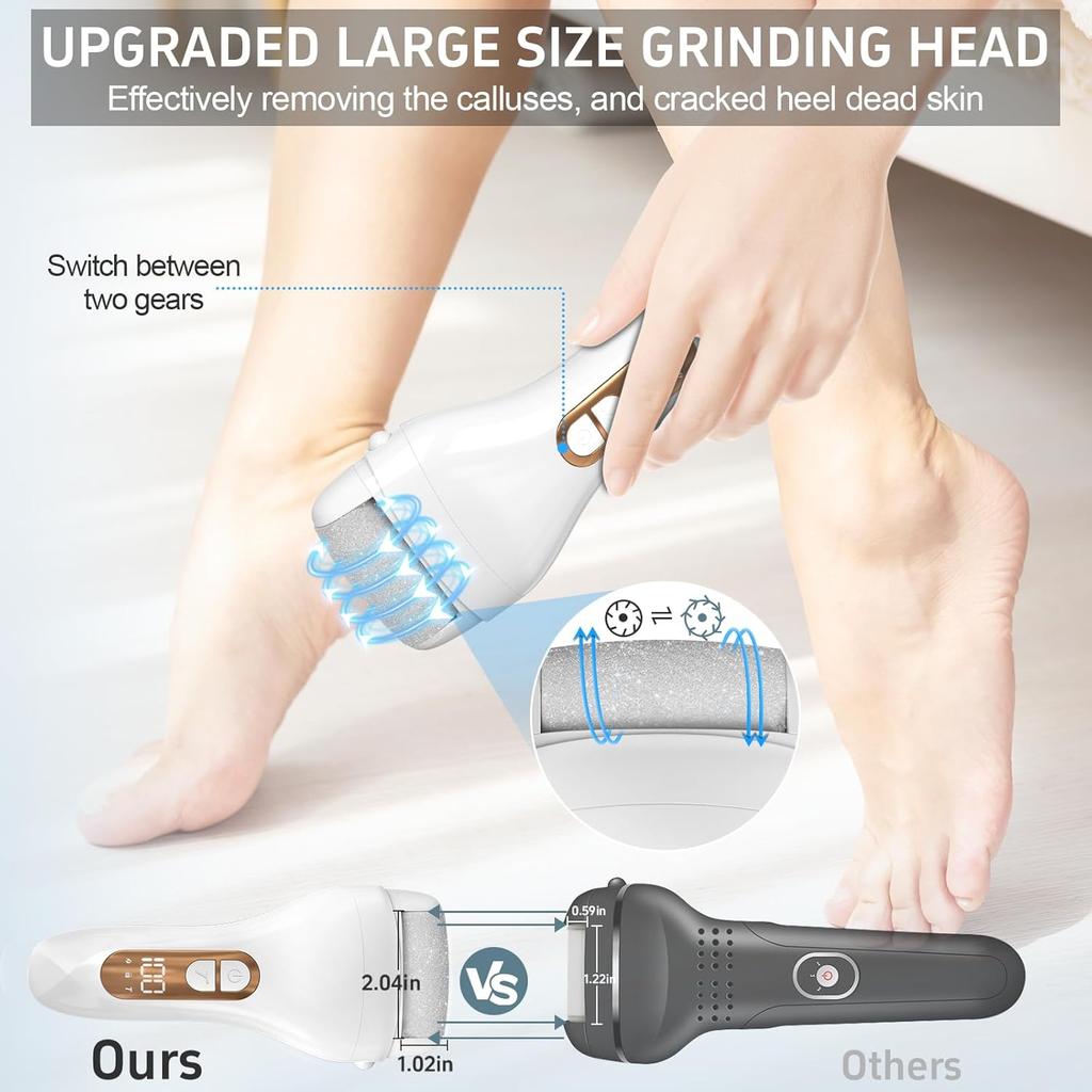 Remover for Feet,Professional Pedicure Kit Rechargeable Foot File Hard Skin Remover for Cracked Heels &Dead Skin