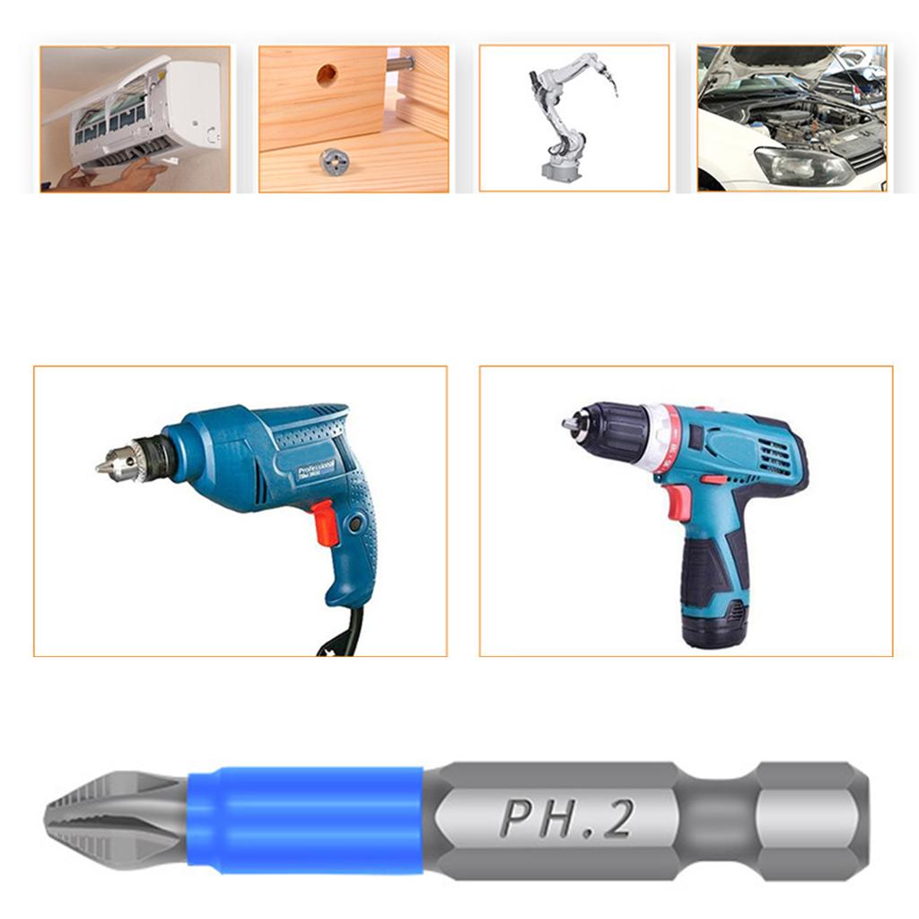 2/3/4/5/7pcs Magnetic Batch Heads Impact Strong Cross High Hardness 25/50/65/70/90/127/150mm for PH2 Screwdriver Set
