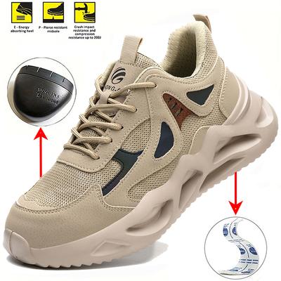 Breathable Work Sneakers Steel Toe Men Safety Puncture Proof Fashion Indestructible Shoes Security for Adult Men