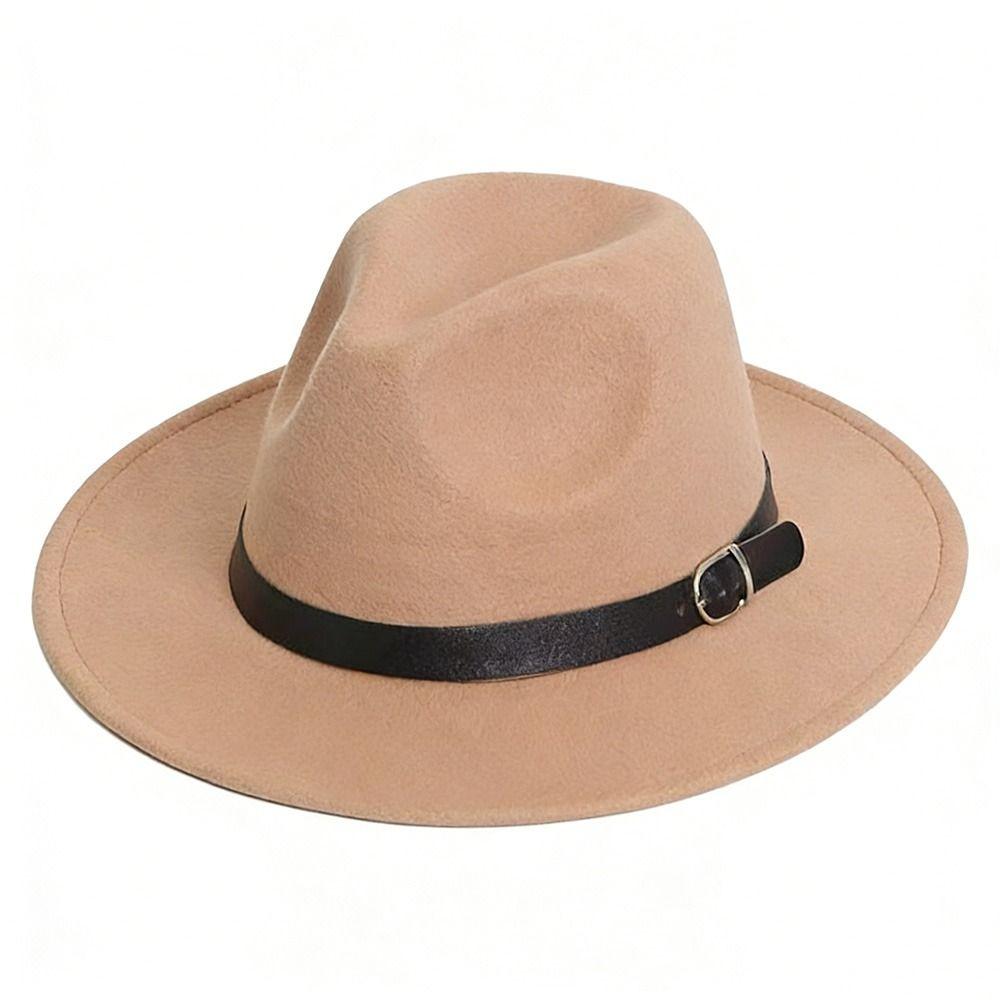 Soft Felt Jazz Cap Wide Brim British Style Felt Hat Vintage Classic Cowboy Hat Dress Dance Party