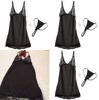 Polyester Lingerie Nightgown With Lace Trim For Female Sleepwear