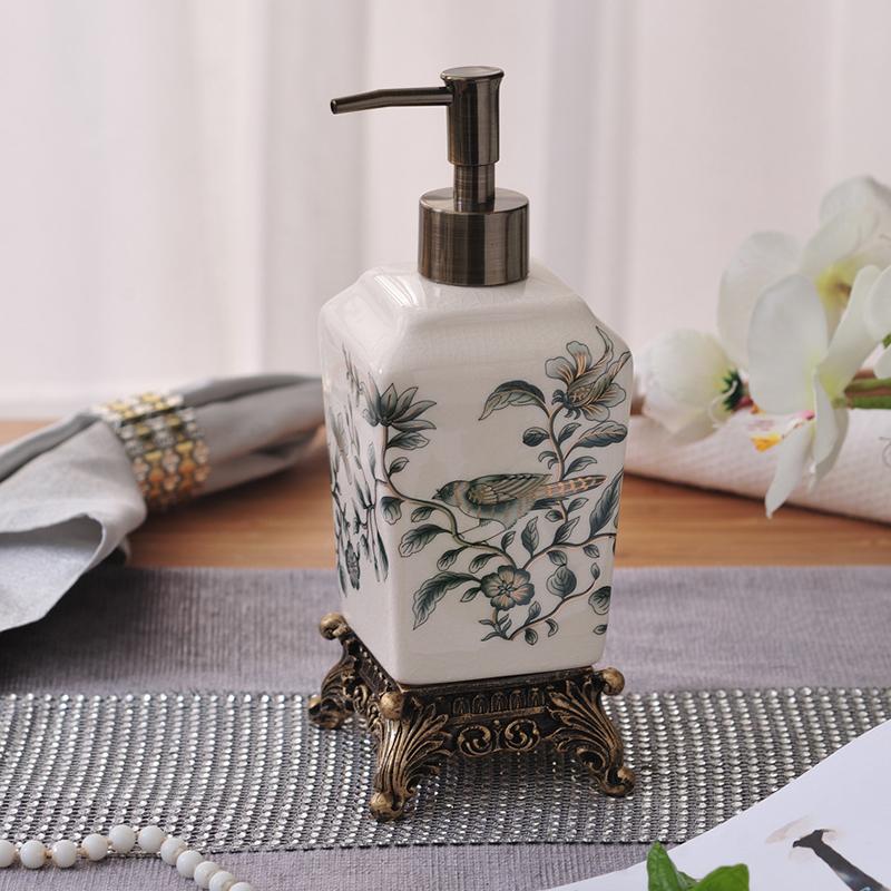 Creative Crack Floral Ceramic Lotion Bottle Bathroom Shampoo Shower Gel Dispensing Bottle Soap Dispenser Bathroom Accessories