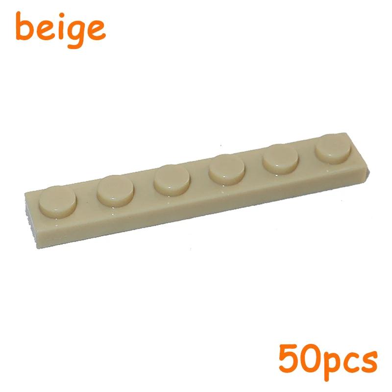 Non-Toxic 50Pcs 3666 Size 1X6 Dot Plate Moc Assemble Particles Diy Building Blocks 1*6 Figures Bricks Educational Creative Toy For Kid