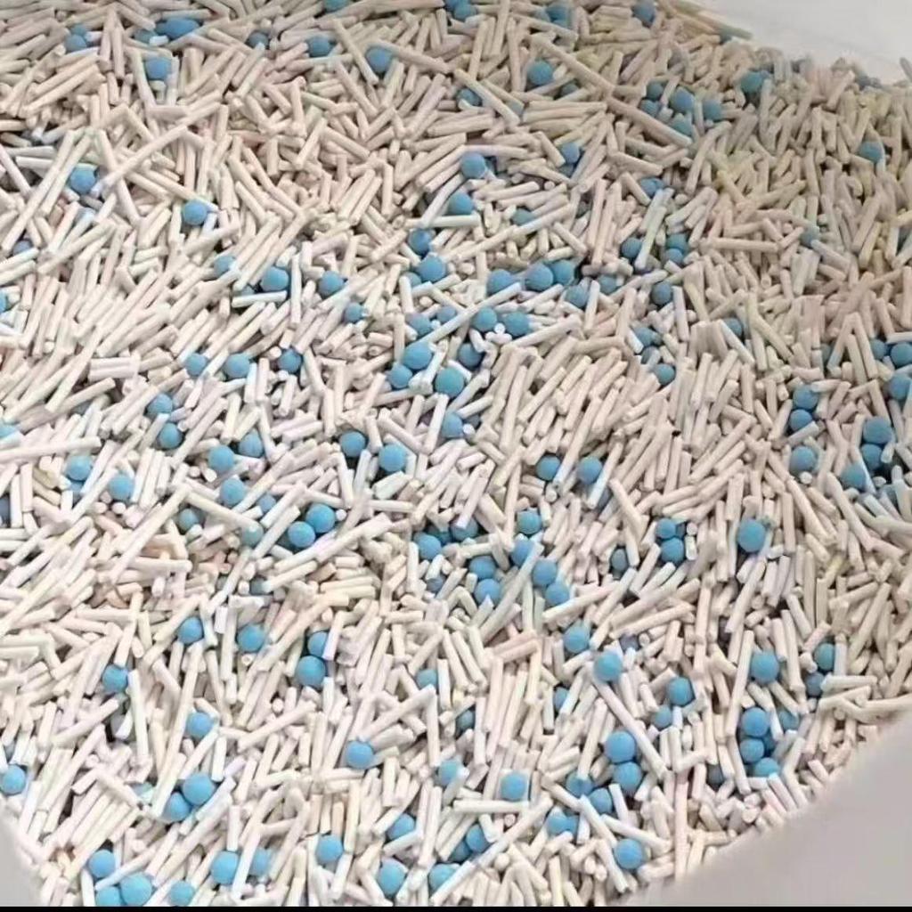 10kg Milk Scented, Non-stick, High Clumping Blue Engraved Tofu Cat Litter with Deodorizing Properties