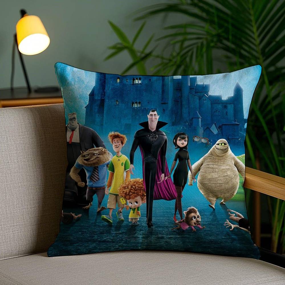 Federa Cuscino H-Hotel T-Transylvania Casa Stanza Condivisa Schienale Sedia Peluche Corto Stampa Double-Sided Copricuscino per Riposo Ufficio