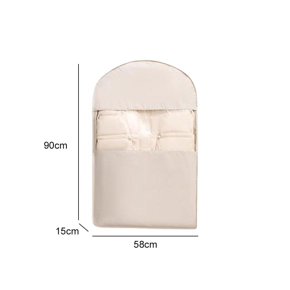 Hanging Garment Bag with Self Compression Zipper Space Save Dust Cover Down Coat Bag Travel Clothes Organizer for Closet Storage