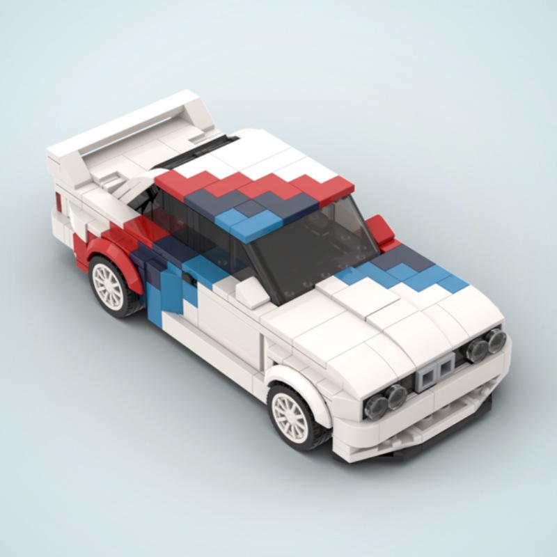 Stavebnice auta Bmw M3 Sportovní auto Závodní model Domácí Malé dílky Chlapecká Sestavitelná hračka Kompatibilní