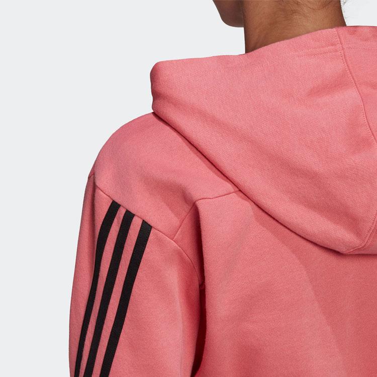 adidas Drei Streifen Farbblock Cropped Hoodie Damen Hoodies Rosa H47481