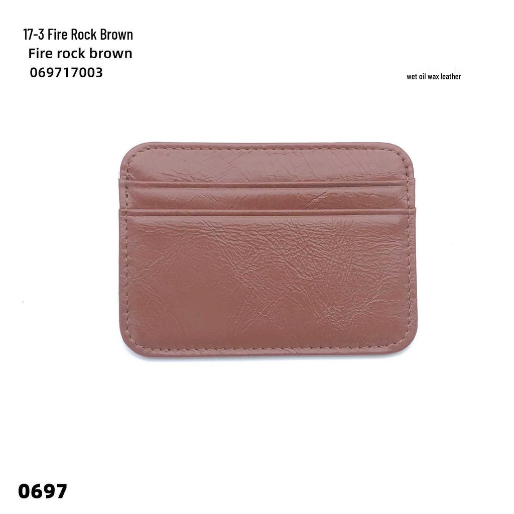 Mini Sheepskin Card Holder: Lightweight Genuine Leather Coin Purse, Soft & Stylish with Wet Oil Wax Finish