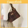 Luxurious Large Capacity Retro Plaid Woolen Crossbody Bag For Stylish Women