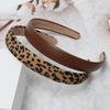 2pcs 2cm Leopard Headbands Solid PU Hairbands Set for Women Head Wrap Girls Tiara Elegant Headwear Hair Accessories