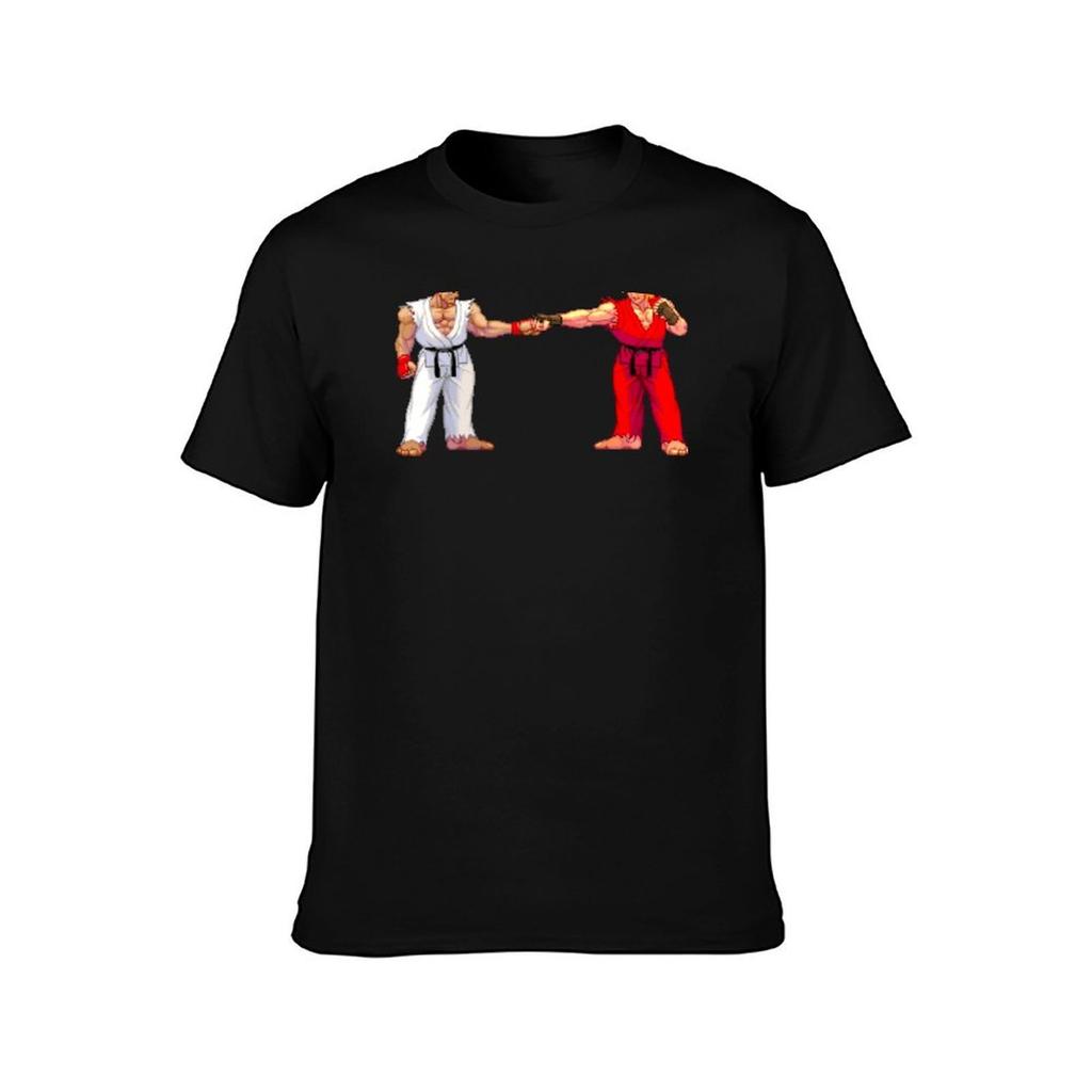 3rd Strike Ryu and Ken Fist Bump TShirt Vintage Style Printed Top