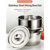 Covered Metal Bowl with Lid for Seasoning Work, Kitchen Storage, Warming, and Soup Service in Family Cooking Use