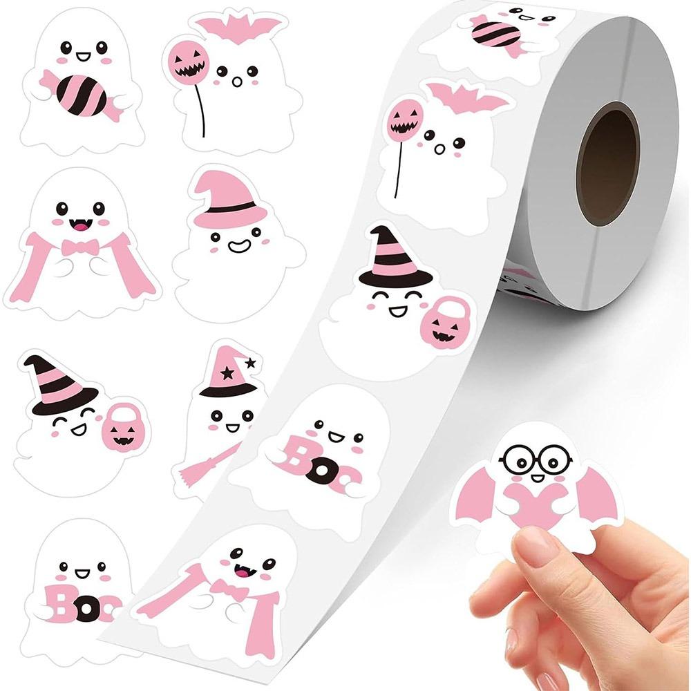 

500 шт. Мультяшные привидения Хэллоуин Запечатывающие наклейки Разноцветные Различные формы Декоративная наклейка Самоклеящиеся Лазерные Запечатывающие наклейки