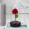 Eternal Flannel Rose Glass Cover Ornament Valentine's Day Gift Creative Ornament Simulation Flower Lampshade Ornament