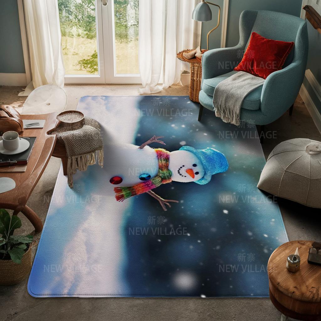 House Entrance Carpet Home Door Mat Living Room Bath Foot Bathroom Non-slip Water Absorption Rugs Bath Merry Christmas Winter