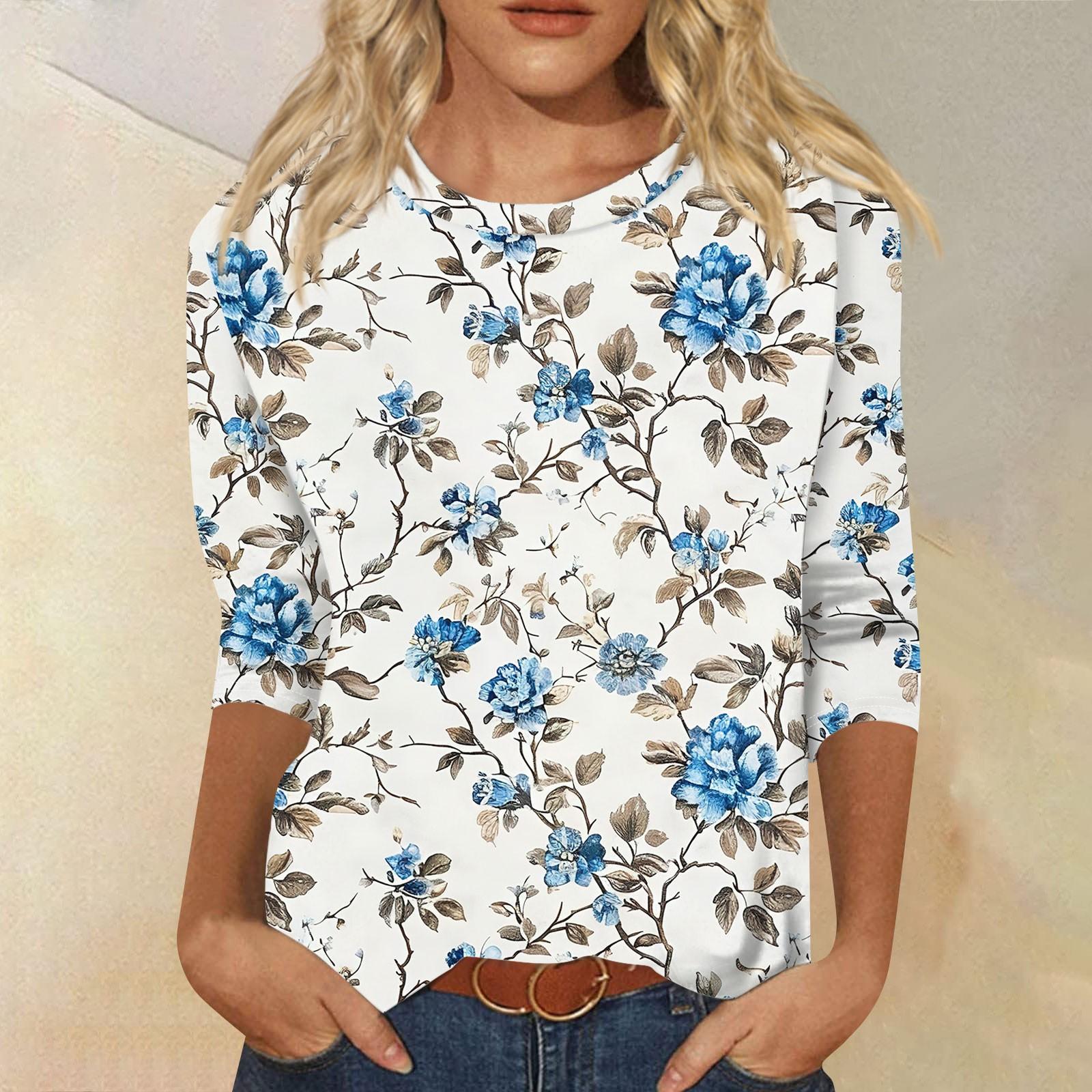 

Женский модный повседневный пуловер с воротником три четверти и принтом M