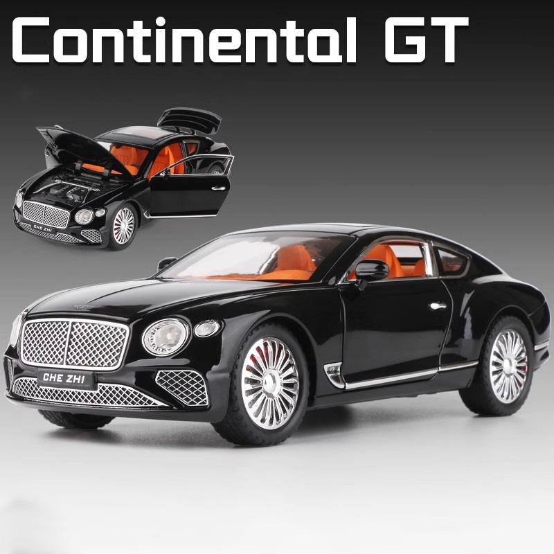 

1:24 Scale Continental GT Alloy Car Model Toy Pull Back Diecast Metal Sports Cars Models Simulation Sound Light Collection Gifts чёрный