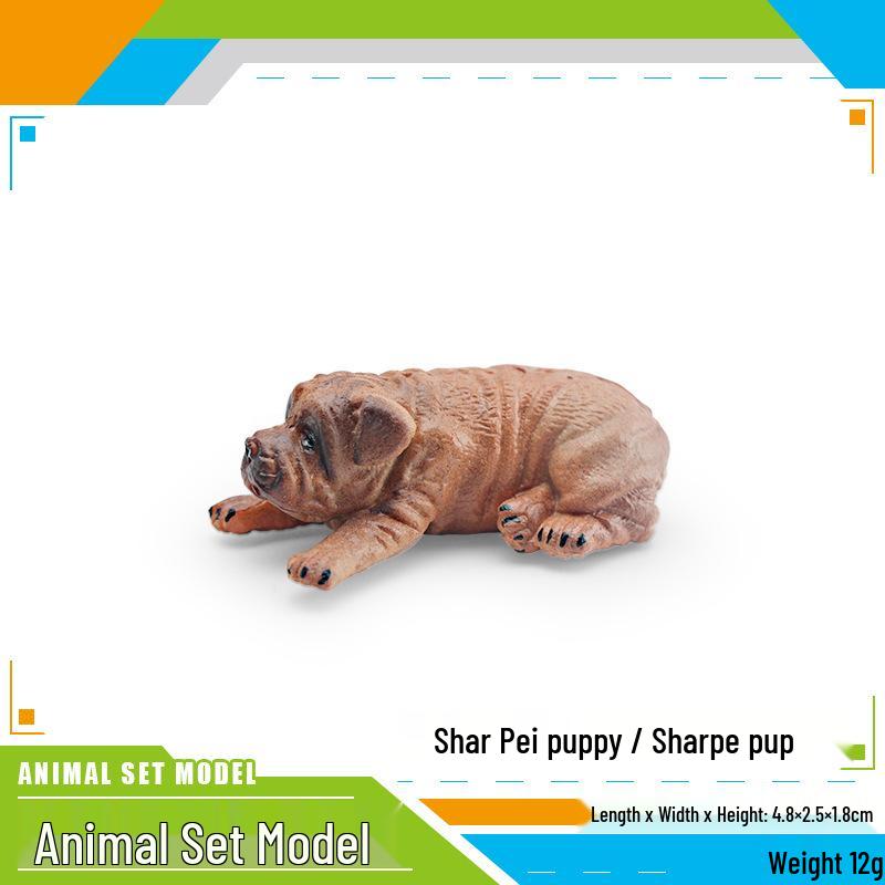 Cross-Border Pet Dog Model: Shar Pei & Collie - Educational Children s Animal Ornament 9g