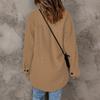 Women S Casual Solid Color Long Sleeve Lapel Single Breasted Coat