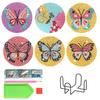 1 set Coaster pentru pictură cu diamante, ușor de utilizat, cu model de fluture, pictură cu diamant
