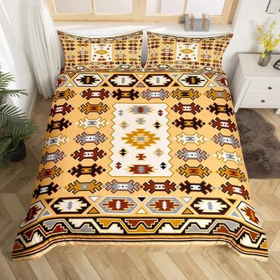 Conjunto de Cama Boho Aztec Tamanho Solteiro Casal Queen King Para Adolescentes Adultos Homens Mulheres Capa de Edredom Com 2 Fronhas Decoração de Quarto 3 Peças