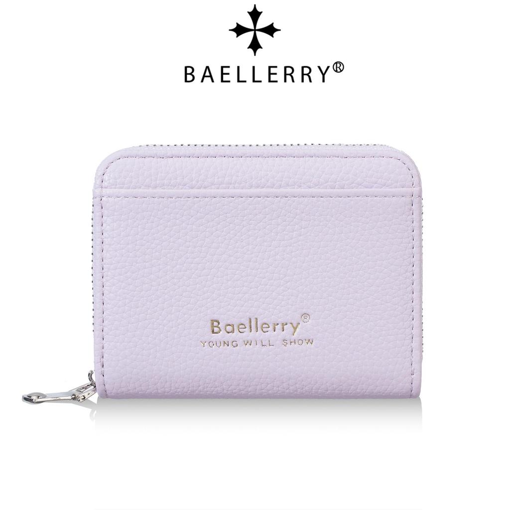 Baellerry Women's Lychee Texture Zipper Card Holder Wallet - Stylish Coin and Card Organizer