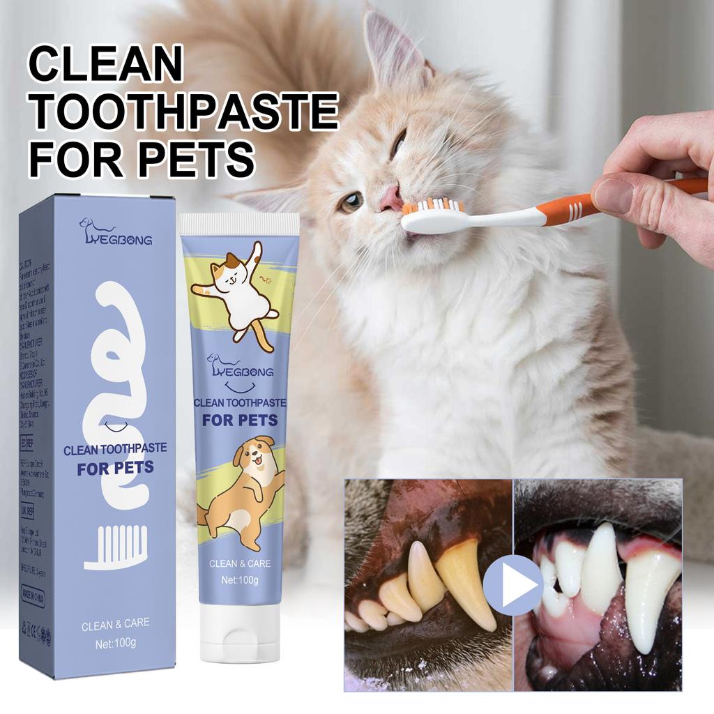 Yegbong Pet Cleaning Toothpaste Pet Cleaning Tartar Tooth Stain Repair Tooth Cleaning White Cat and Dog Oral Cleaning, Repair and Care