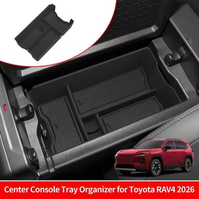 For Toyota RAV4 2026 Center Console Armrest Storage Box ABS Anti Slip Stowing Organizer Tidying Tray Car Interior Accessories