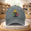 Viva Mexico Sombrero Print Washed Denim Baseball Cap Adjustable Casual Street Style Hat for Unisex