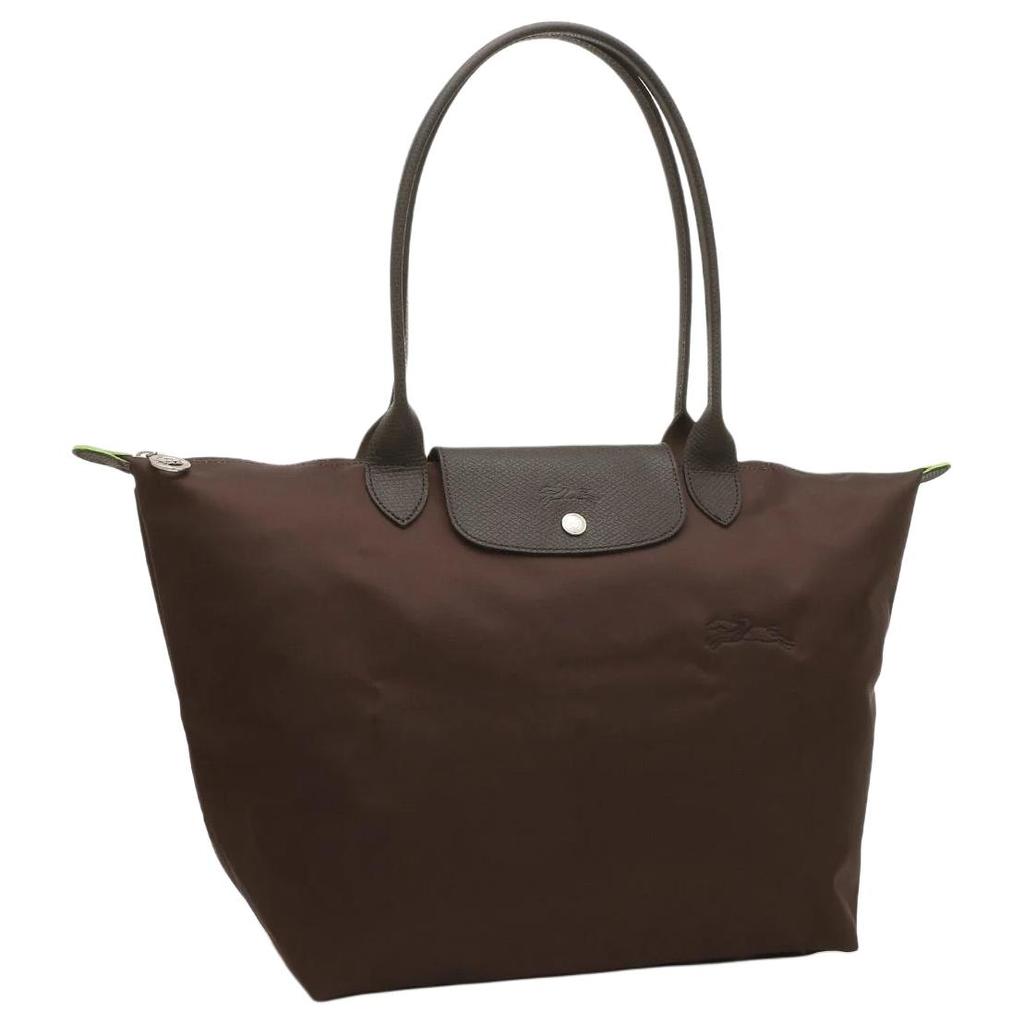 Longchamp Le Pliage Green Silberfarbene Beschläge Knödeltasche Nylon Tragetasche Umhängetasche Damen Taschen Mokka 1899919002