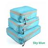 3 Piezas/set Negro/Azul/Gris Bolsa de Almacenamiento de Viaje Comprimible Portátil de Gran Capacidad Bolsa de Almacenamiento Cubos de Embalaje para Maleta/Equipaje