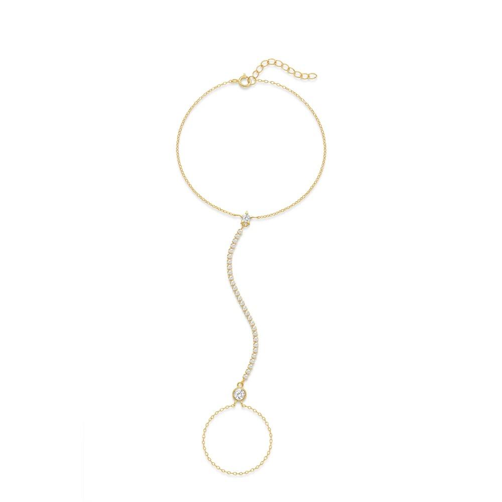 CANNER 925 Zilver Sprankelende Handketting Armbanden Voor Vrouwen INS Geometrische CZ Achtpuntige Ster Armbanden Fijne Sieraden