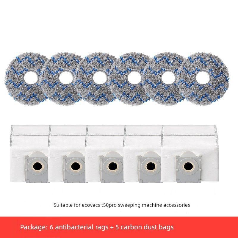 Suitable for Ecovacs T50Pro Sweeping and Mopping Robot Accessories Mop Cloth Cleaning Liquid Roller Brush Dust Bag Filter