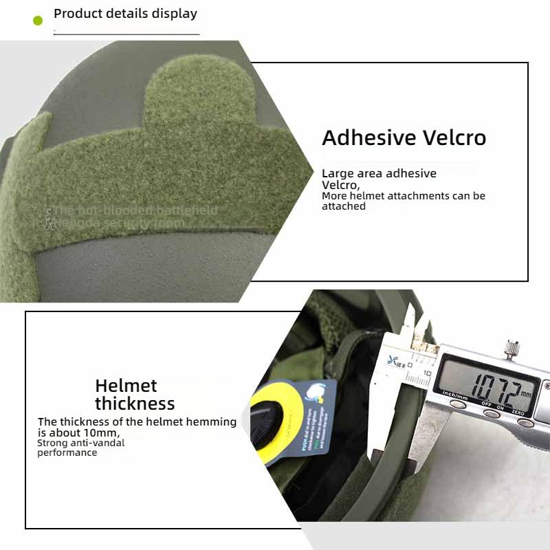 Casco Tattico FAST in Fibra di Vetro, Leggero 1.5kg, Imbracatura Interna Wendy, Guide Laterali Aggiornate, Regolabile 57-61cm per Softair CS Caccia