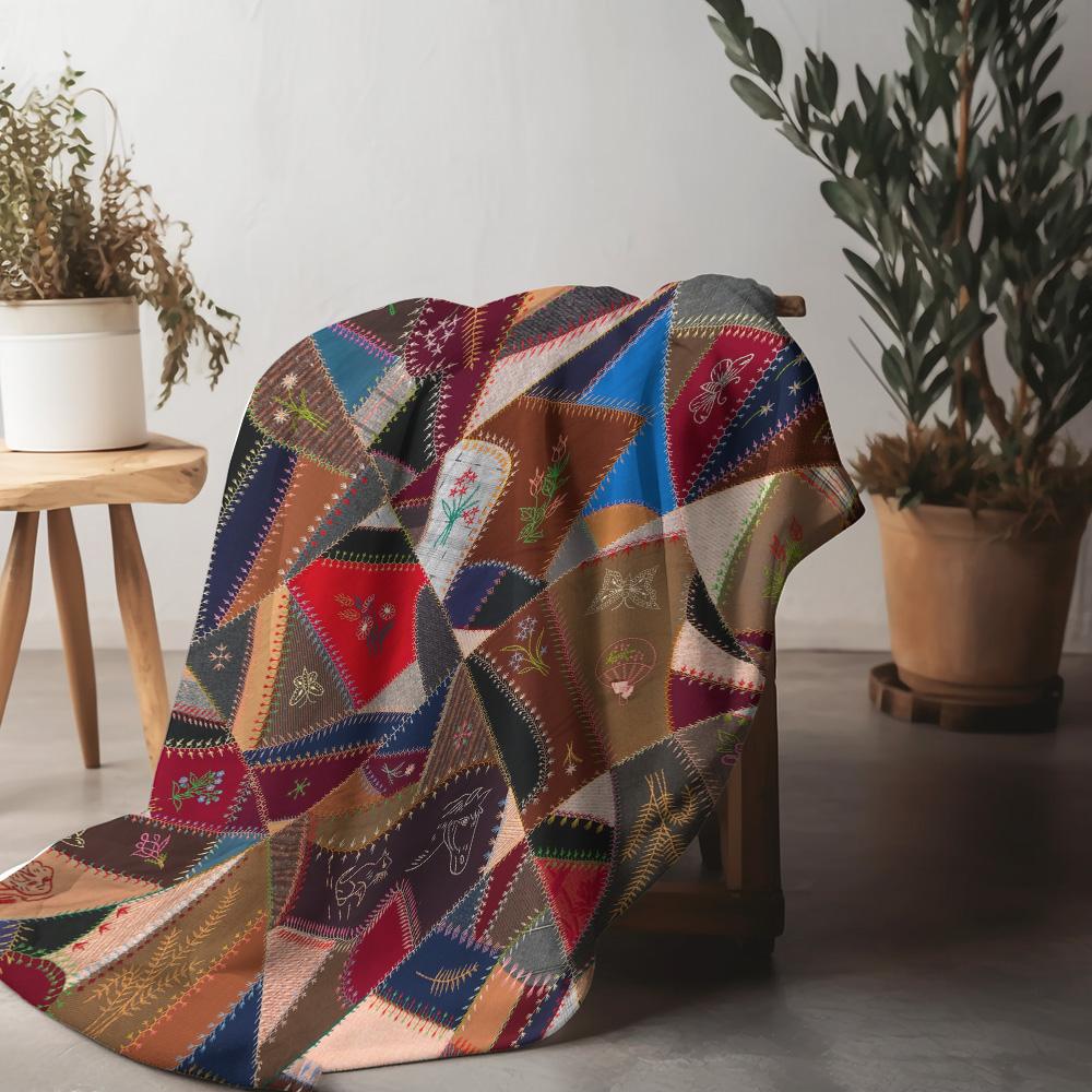 Patchwork Quilt Blanket Vintage Ethnic Throw Sofa Bed Cover Decorative Bedspread Home Textile