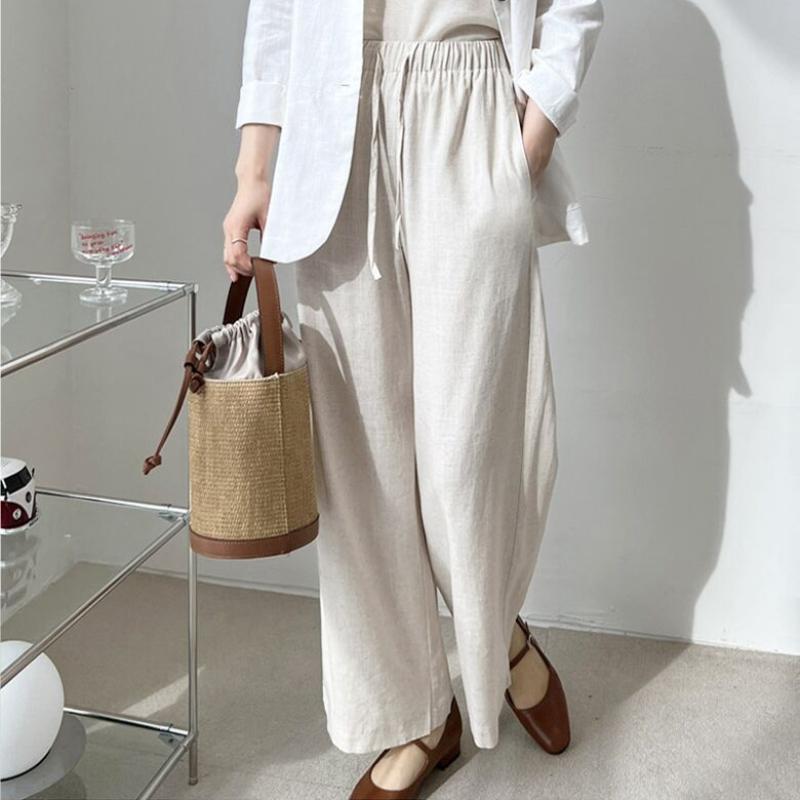Shop   Women S Linen waiStband Wide pantS Wdm Wpt Kyi80147