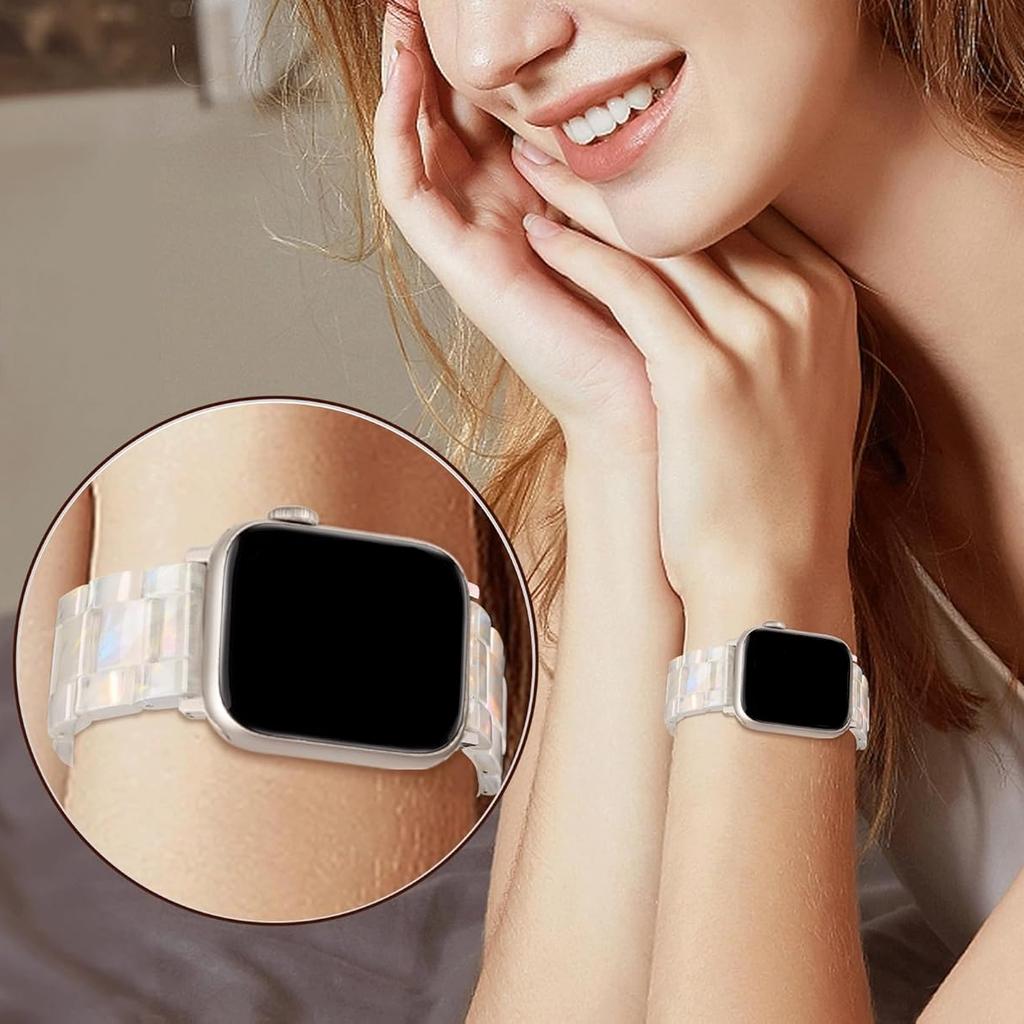 Transparent Laser Strap for Apple Watch Band 44mm 45 42 40 38 41 49mm Glacier Strap Wristband for iWatch Series 9 8 SE 7 6 5 4 3