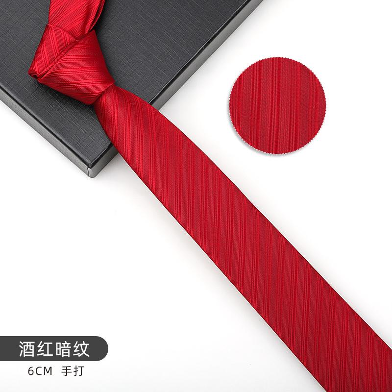 Men'S And Women'S Korean Version 6Cm Fashion Casual Professional Striped Hand-Made Thin Tie Groom Best Man Wedding Banquet Tie