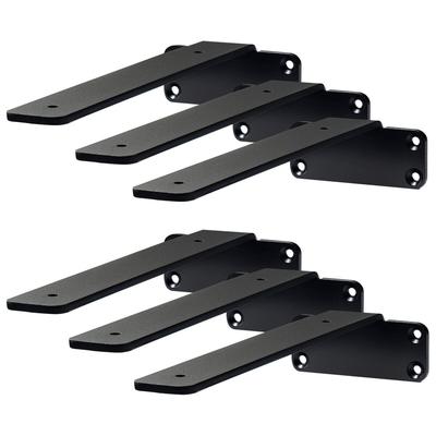 Regalhalterung, 20,3 cm L x 10,2 cm B x 4,1 cm H 6 Stück, Robuste Unsichtbare Regalhalterungen, Halterungen für Regale, 5 mm Dicke Mattschwarz L-förmige Regalhalterung, Stahlregale
