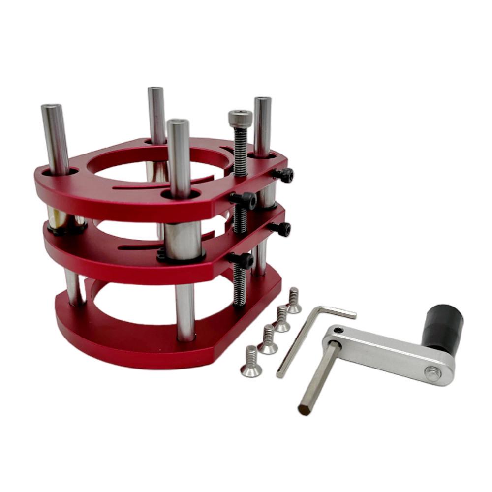 Upgraded Double-Hole Bakelite Router Tabletop Micro Table Saw with Push Ruler & Inverted Plate