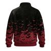 Men's Halloween Print Raglan Sweatshirt Loose Fit Stand Collar Casual Top