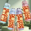 1PC Cat Face Repeat Pattern Art 750ml Color Plastic Sports Water Bottle Leakproof Flip Straw Lid Suitable for Sports Office Home Use