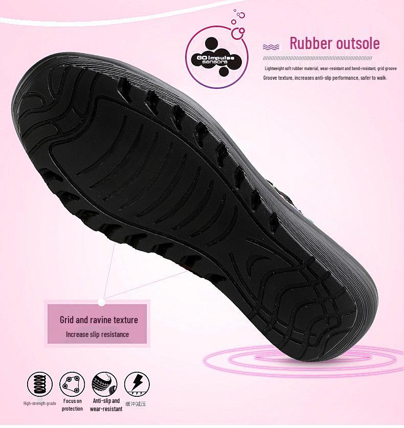 Damen-Sandalen mit gewebtem Elastikband - Frühling/Sommer 2020, Rutschfeste flache Schuhe mit niedrigem Keilabsatz, Komfort-Tanzschuhe