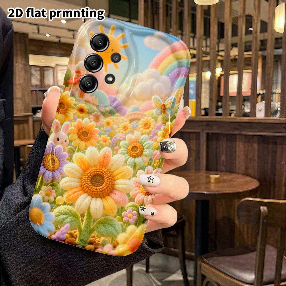 Phone Case: 2D Flat, Suitable for Samsung Galaxy A34 A35 M05 M06 S20 S22 S21 FE Plus 5G, Colorful Sunflower Field, Perfect Christmas and Halloween Hol